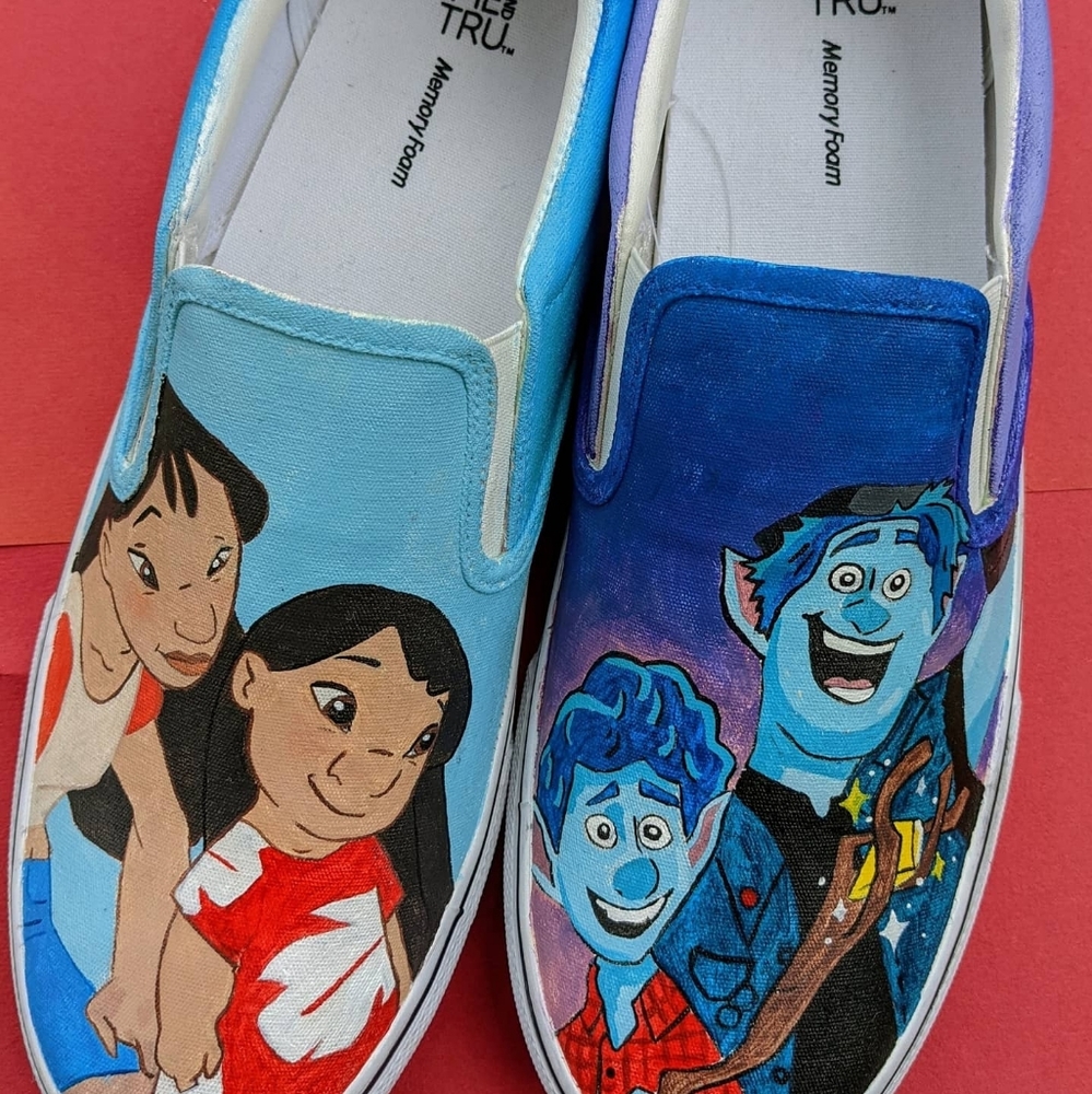 Disney hand painted shoes